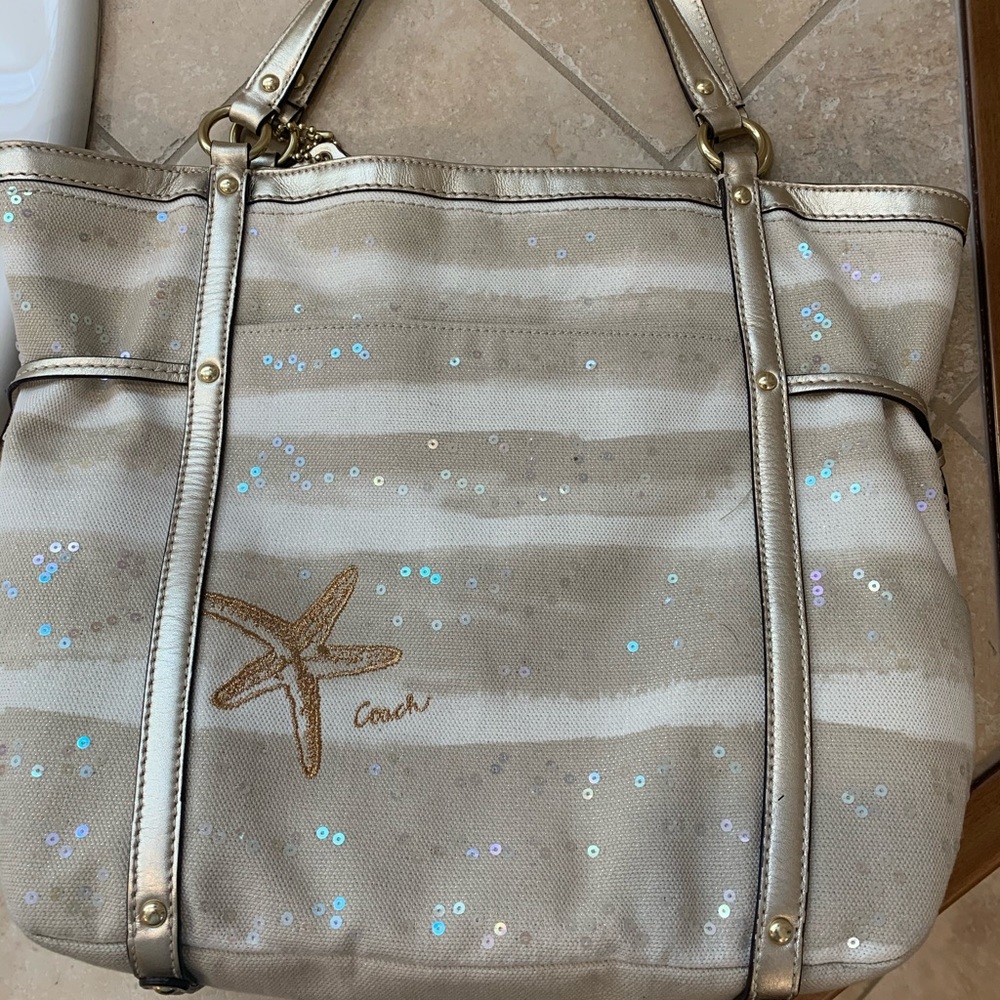 Coach Sun and Starfish Limited Edition Gold Tote - Picture 2 of 4